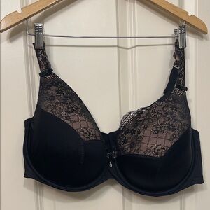 Curvy Couture Black Lace Bra 44DDD